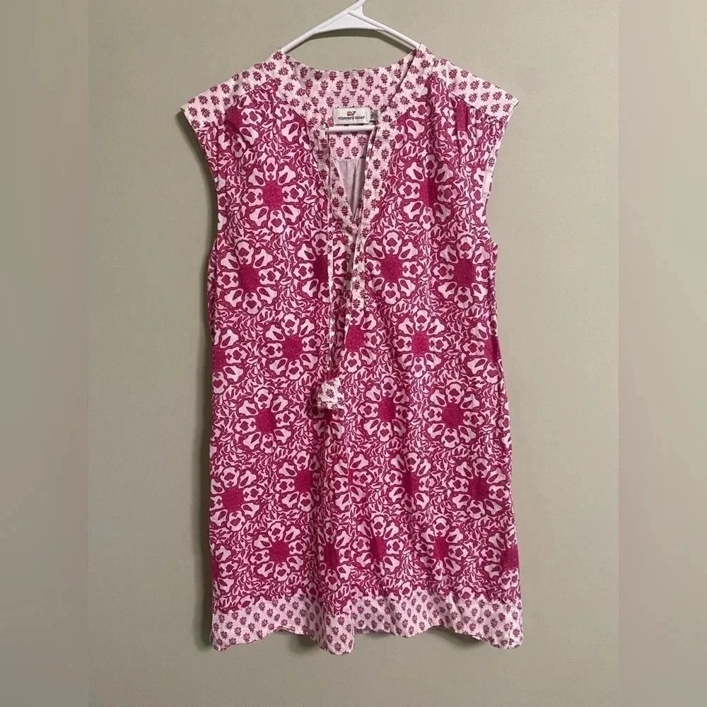Vineyard Vines Pink and White Mini Dress
